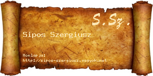 Sipos Szergiusz névjegykártya
